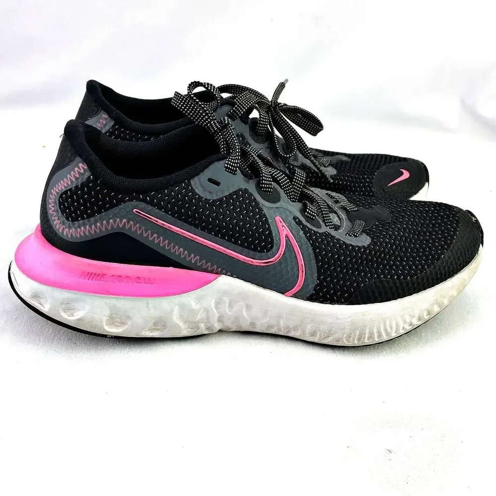 Nike Renew Running Marathon Shoe 5y Youth / Women's 6.5 Black/ Pink CT1430 092